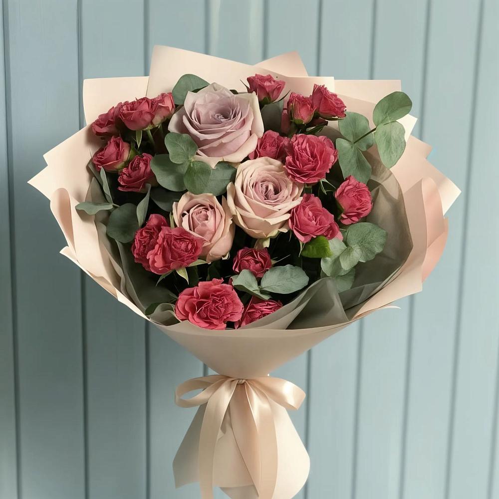 Букет цветов из: Гвоздики и Розы в Константиновской Краснодарского края