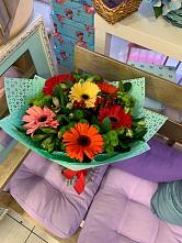 Букет цветов из:  Герберы, Хризантемы и Альстромерии #REPLACE_PRED# Константиновской Краснодарского края