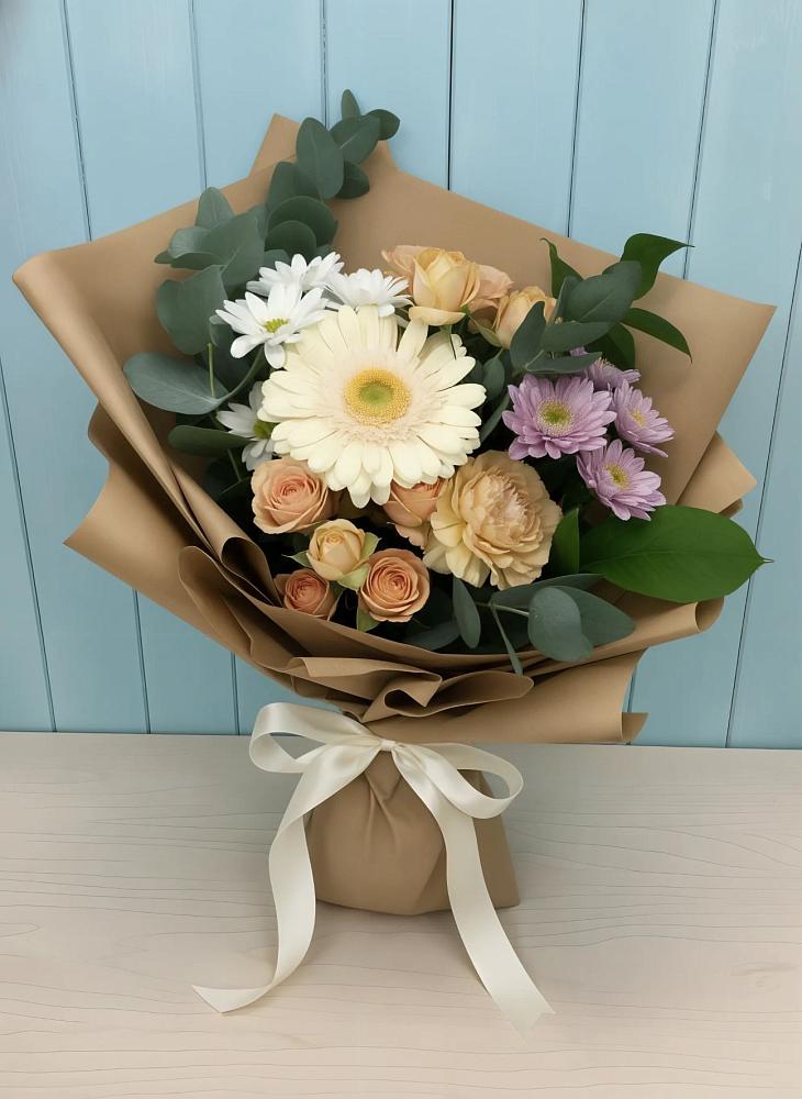 Букет цветов из: Герберы и Хризантемы в Константиновской Краснодарского края