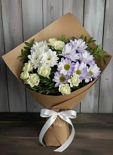 Букет цветов из:  Хризантемы и Розы в Константиновской Краснодарского края