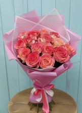 Букет 15 Розовых роз Равель в Константиновской Краснодарского края