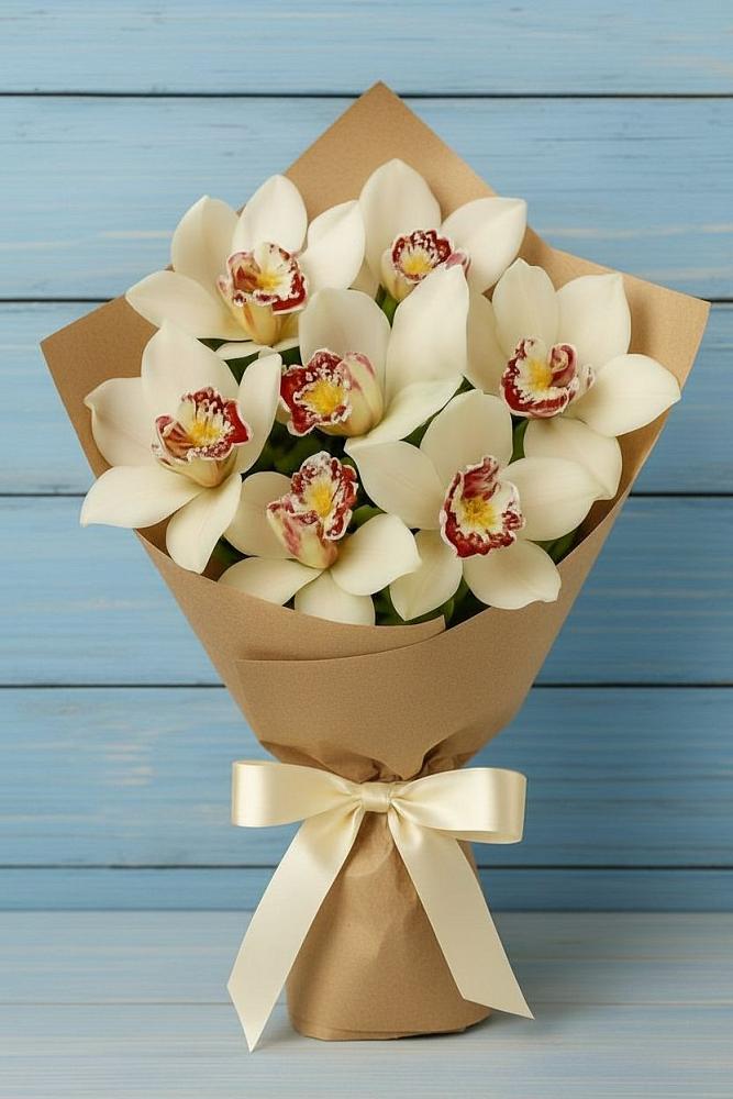 Букет цветов из: Орхидеи и Розы в Константиновской Краснодарского края