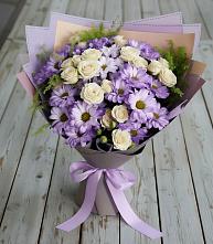 Букет цветов из:  Хризантемы и Розы в Константиновской Краснодарского края